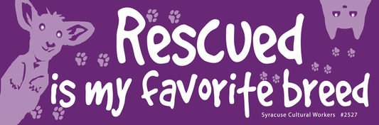 Small Sticker - Rescued is my favorite breed
