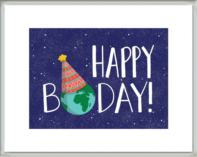 Framed Small Print - Happy bEARTHday