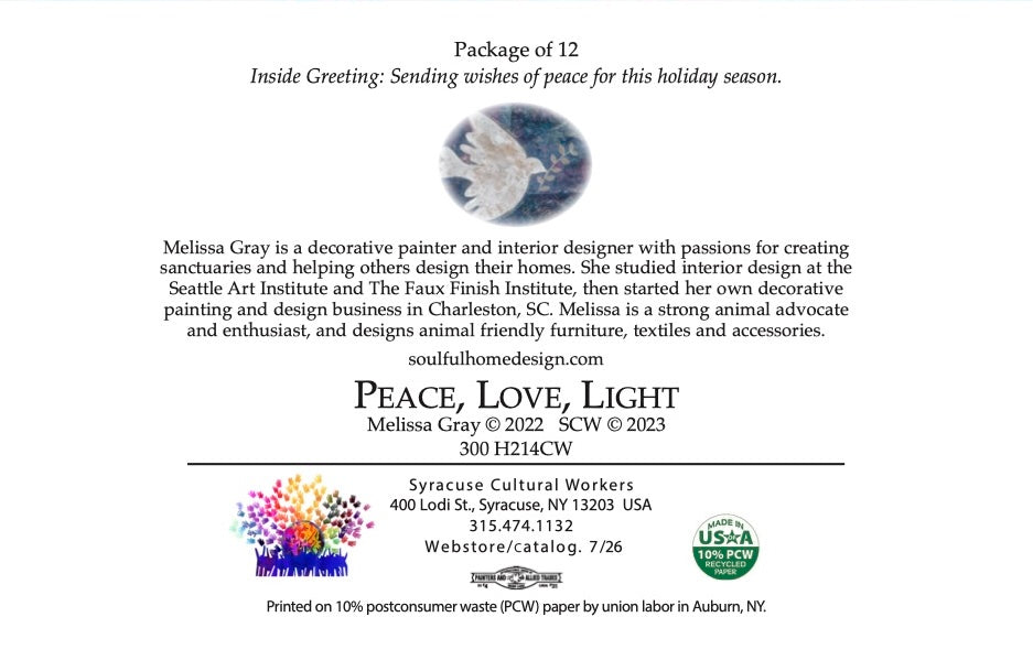 Holiday Card - Peace, Love, Light