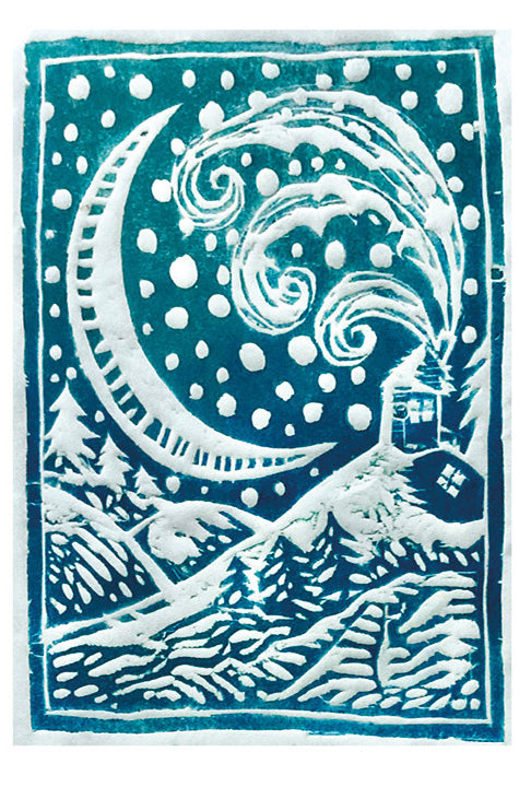 Snowy Night Holiday Card 4x6"