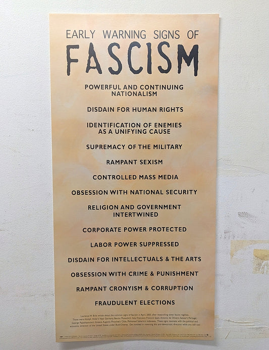 Poster - Early Warning Signs of Fascism