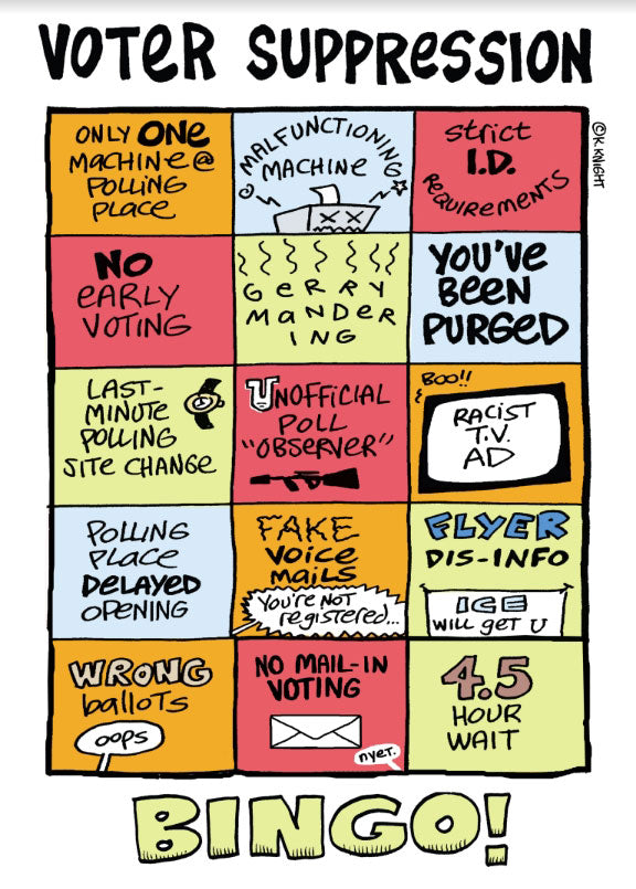 Poster - Voter Suppression Bingo
