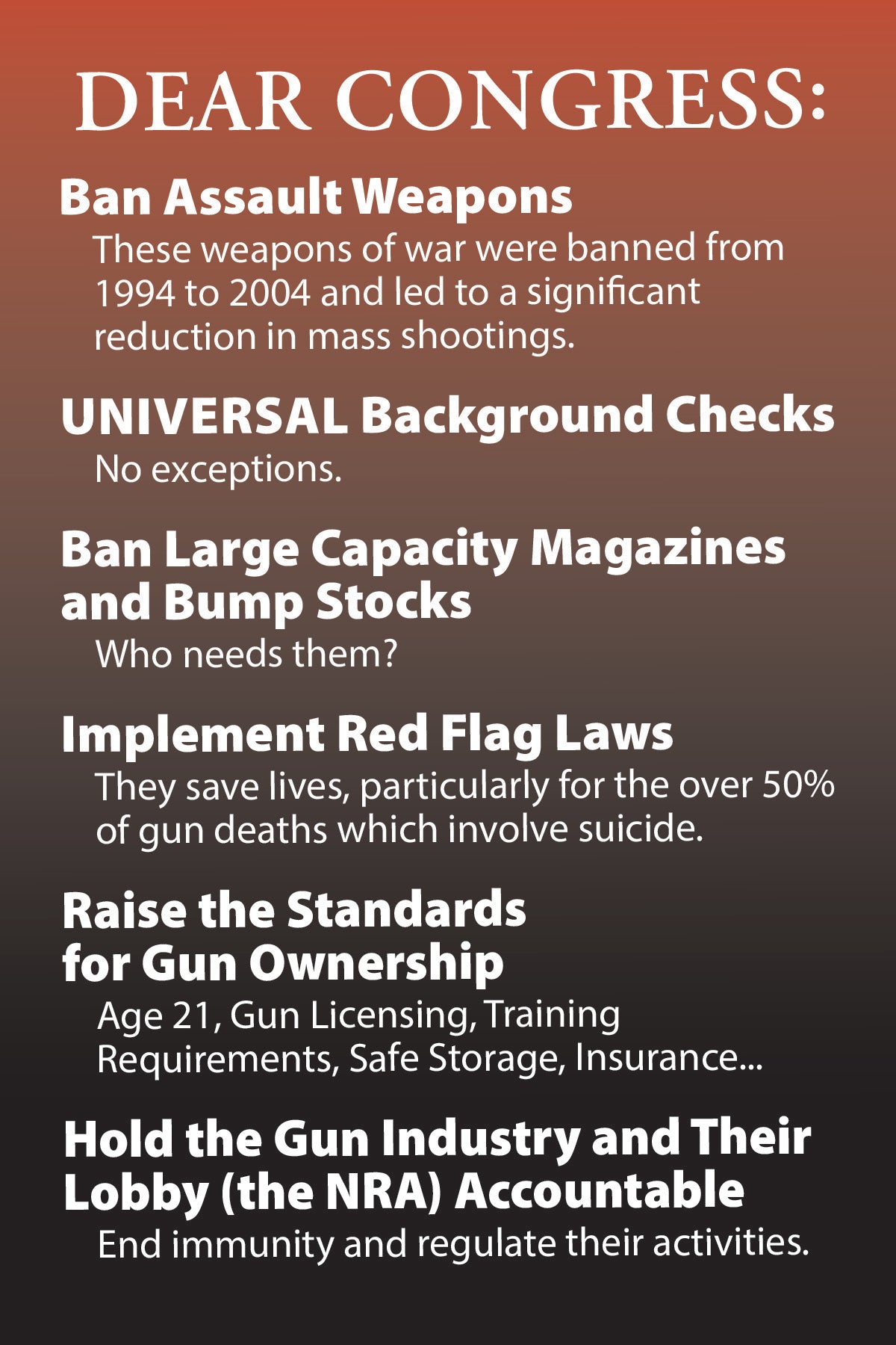 Postcard - Dear Congress 2022