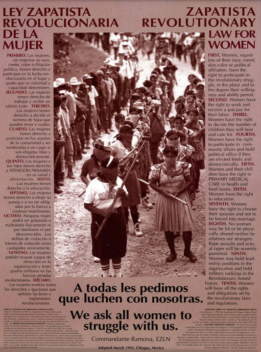 Poster - Zapatistas Law for Women