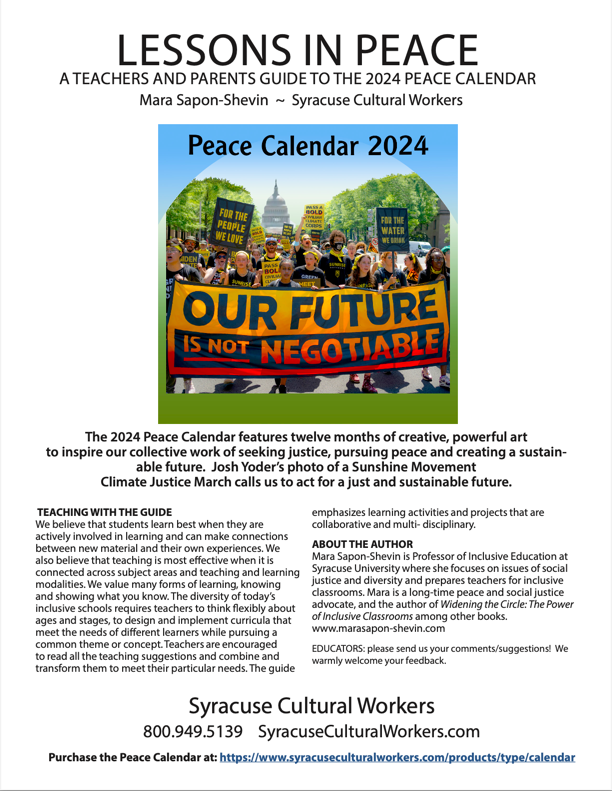 Lessons in Peace: A Teacher's and Parent's Guide to the 2024 Peace Calendar
