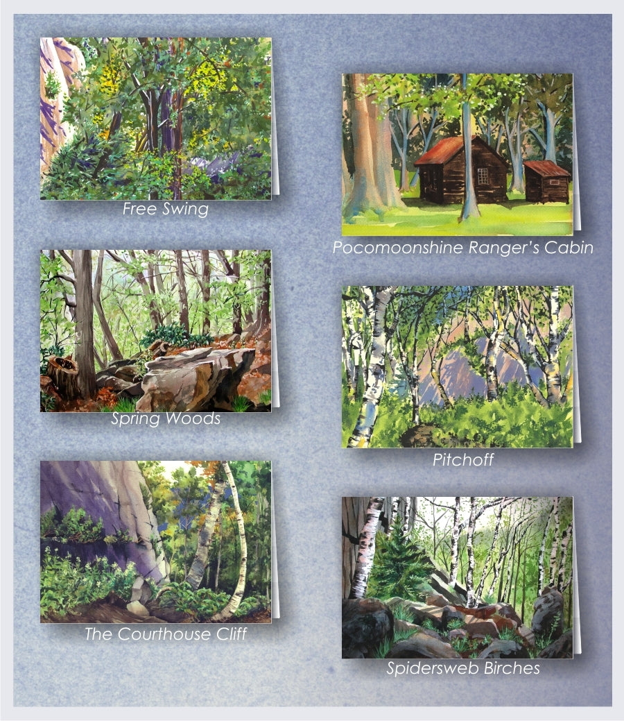 Gift Folio - Adirondack Woods by Lucie Wellner - Package of Six