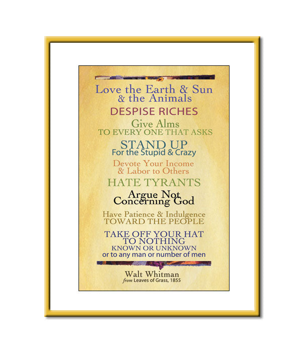 Framed Small Print - Walt Whitman: What You Shall Do