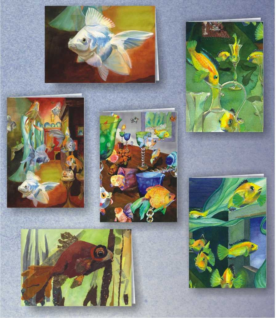 Gift Folio - Watercolors of Tropical Fish - Package of Six