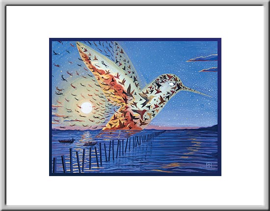 Framed Small Print - Freedom's Hummingbird