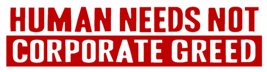 Small Sticker - Human Needs Not Corporate Greed