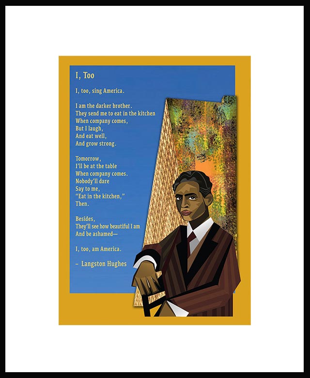 Framed Small Print - I, Too, Sing America - Langston Hughes