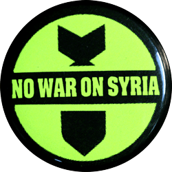 Button - No War on Syria