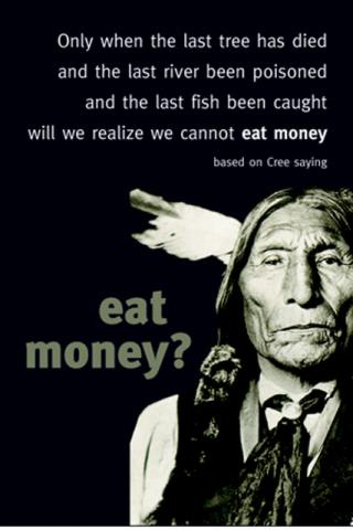 Postcard - We Cannot Eat Money
