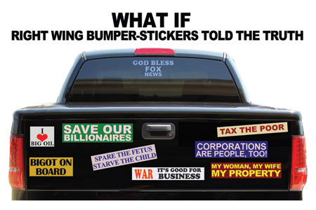 Postcard - What If Right Wing Bumperstickers Told The Truth
