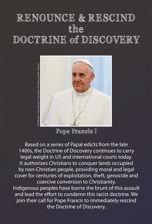 Postcard - Renounce & Rescind the Doctrine of Discovery