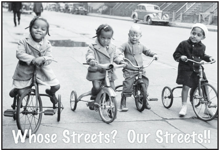 Postcard - Whose Streets? Our Streets (tricycles)