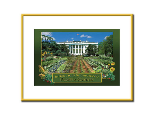Framed Small Print - White House Vegetable Garden