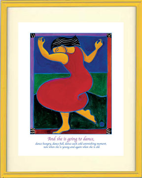Framed Small Print - Red Dress Dancing