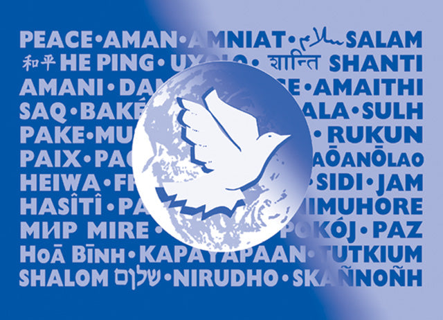 Postcard - Peace in 37 Languages