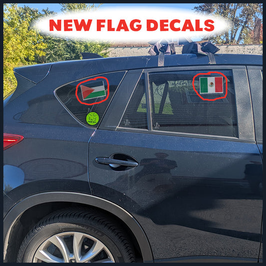 Palestinian Flag Decal - clear vinyl