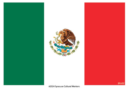 Mexican Flag Decal - clear vinyl