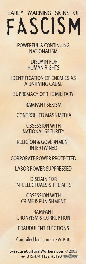Bookmark - Early Warning Signs of Fascism