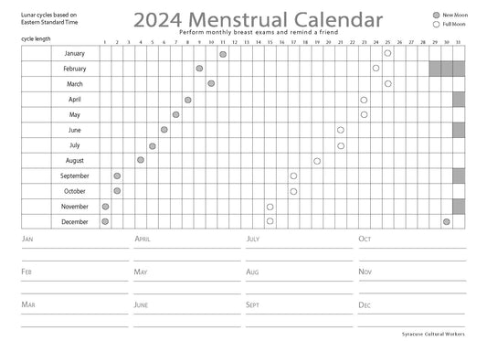 2024 Menstrual Calendar