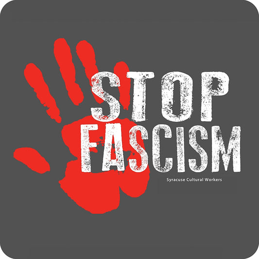 T-Shirt - Stop Fascism - Early Warning Signs of Fascism - Organic Cotton