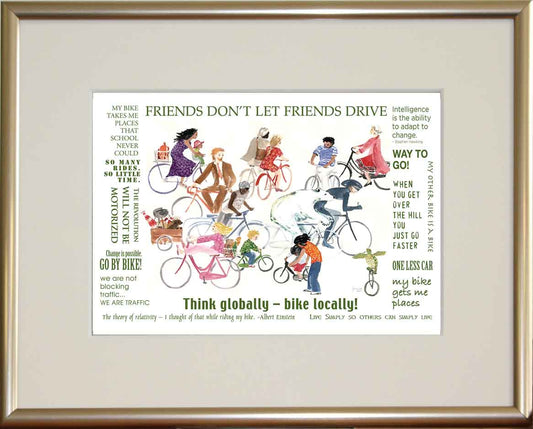 Framed Small Print - Think Globally – Bike Locally!