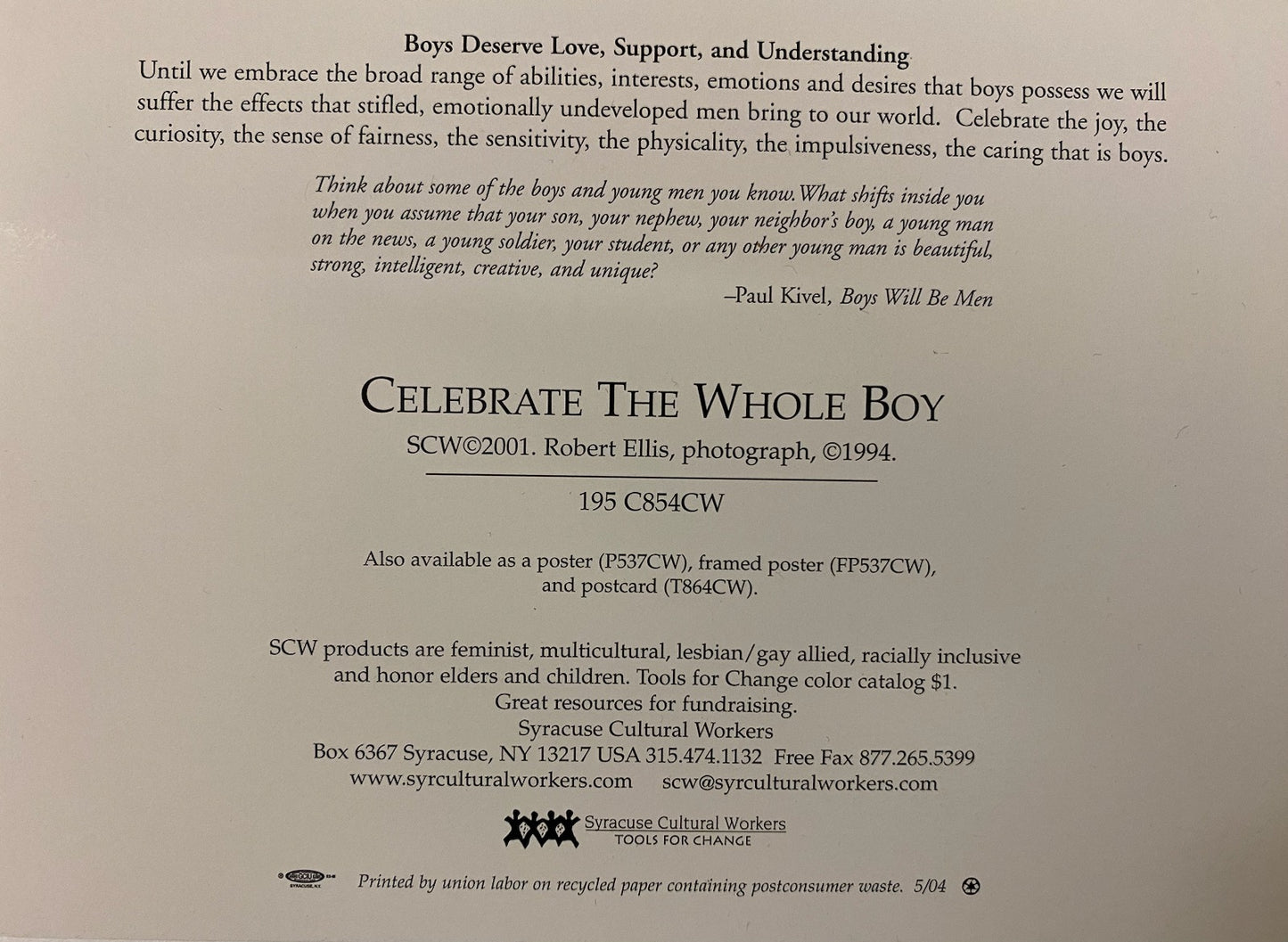 Notecard - Celebrate the Whole Boy