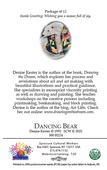 Dancing Bear Holiday Card 4x6"