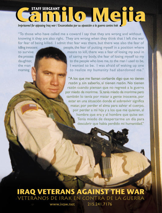 Poster - Staff Sergeant Camilo Mejia: Imprisoned for Opposing Iraq War