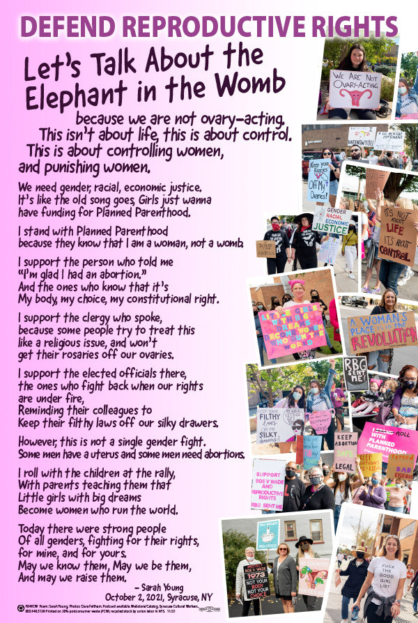 Poster - Defend Reproductive Rights – Syracuse Cultural Workers