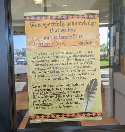 Poster - Indigenous Land Acknowledgement
