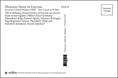 Postcard - Warning Signs of Fascism