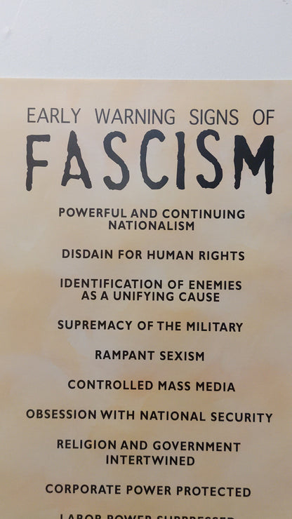 Poster - Early Warning Signs of Fascism