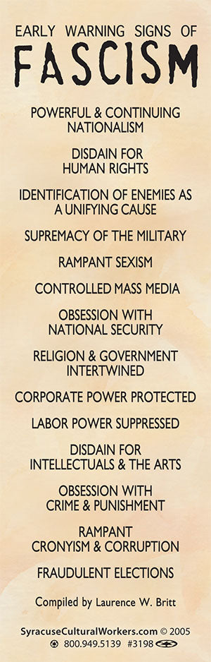 Bookmark - Early Warning Signs of Fascism
