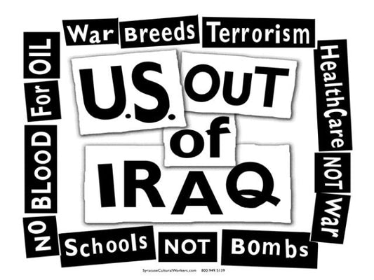 Yard Sign/Placard - US Out of Iraq