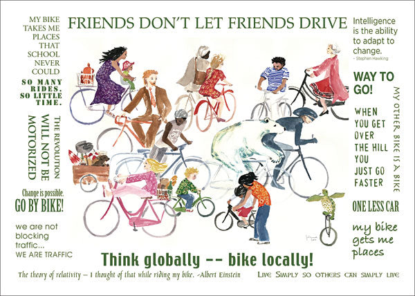 Greeted Card - Think Globally–Bike Locally! - "Have a Happy and Sustainable Earth Day!" - Individual