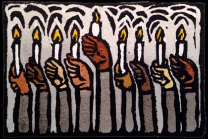 Chanukah Holiday Card - Holding the Light