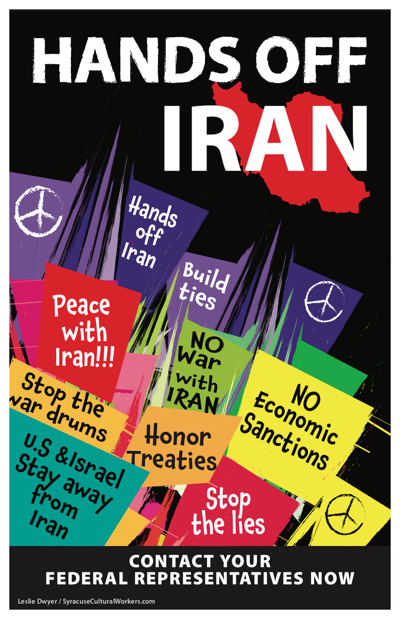 Postcard - Hands Off Iran