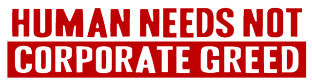 Small Sticker - Human Needs Not Corporate Greed
