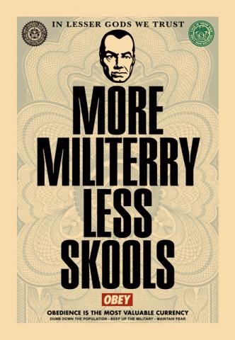 Postcard - More Militerry Less Skools