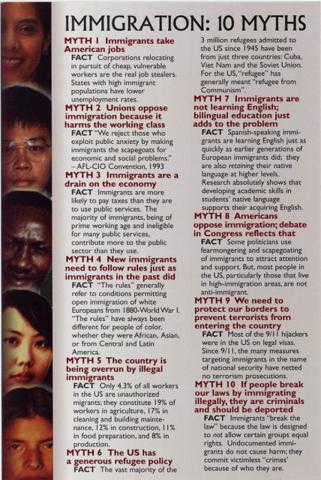 Postcard - Immigration: 10 Myths