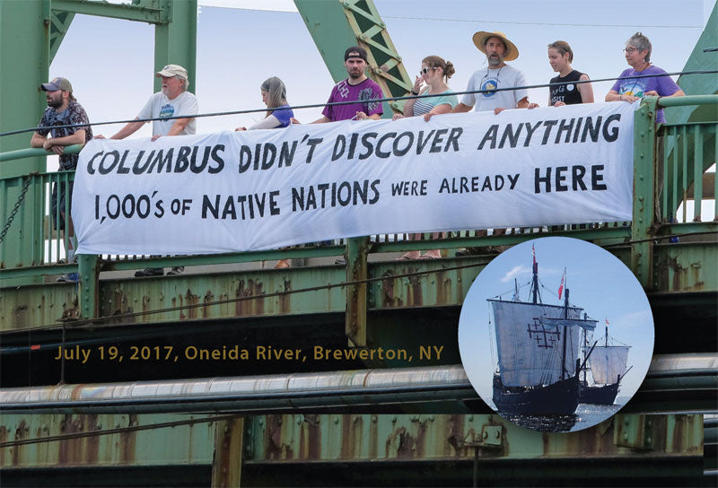 Postcard - Columbus Didn't Discover Anything
