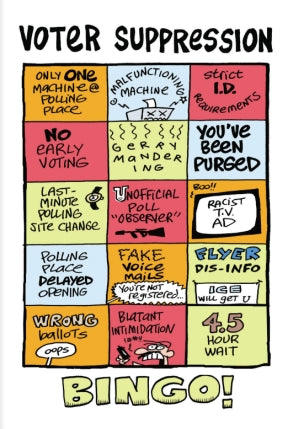 Postcard - Voter Suppression Bingo