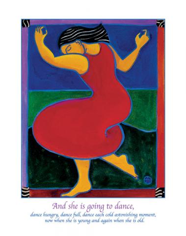 Notecard - Red Dress Dancing