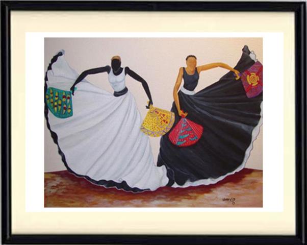 Framed Small Print - Fan Dancers